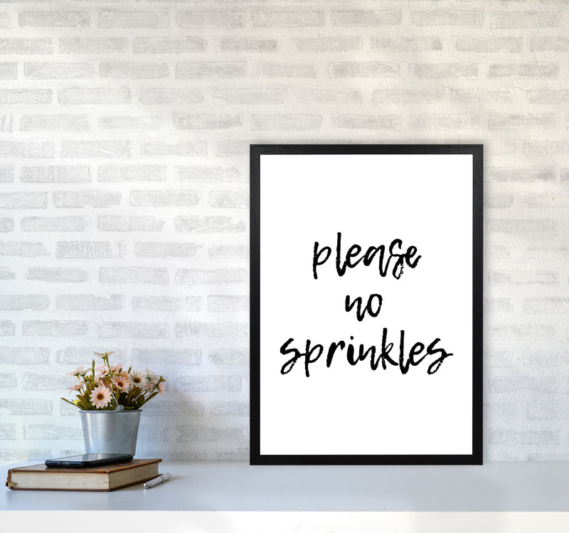 Please No Sprinkles, Bathroom Modern Print, Framed Bathroom Wall Art A2 White Frame
