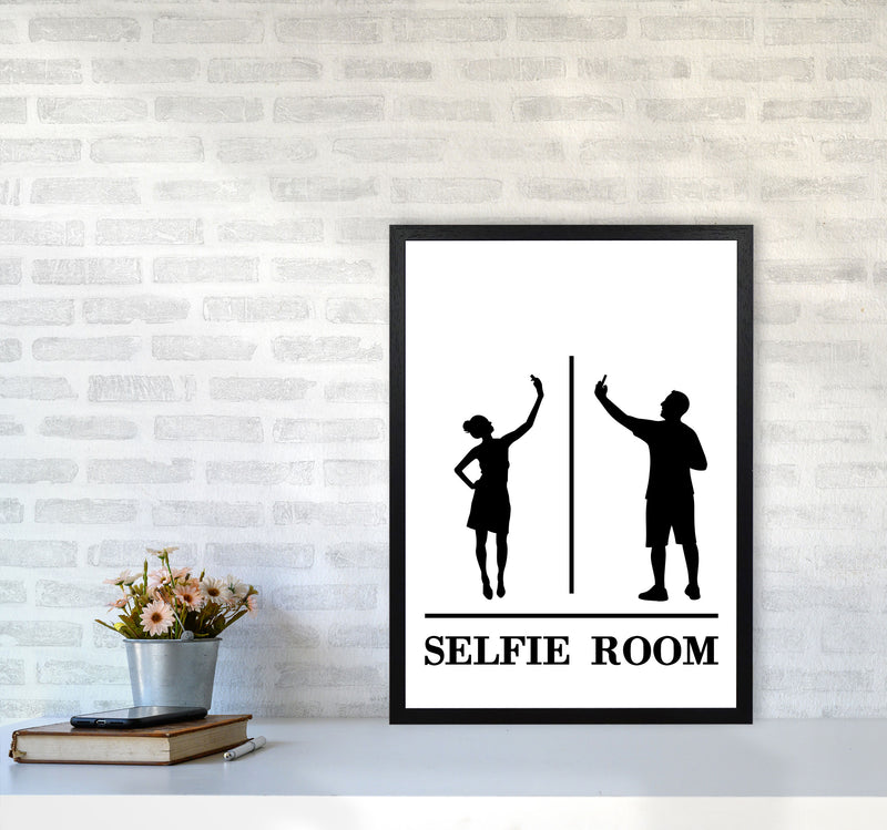 Selfie Room, Bathroom Modern Print, Framed Bathroom Wall Art A2 White Frame