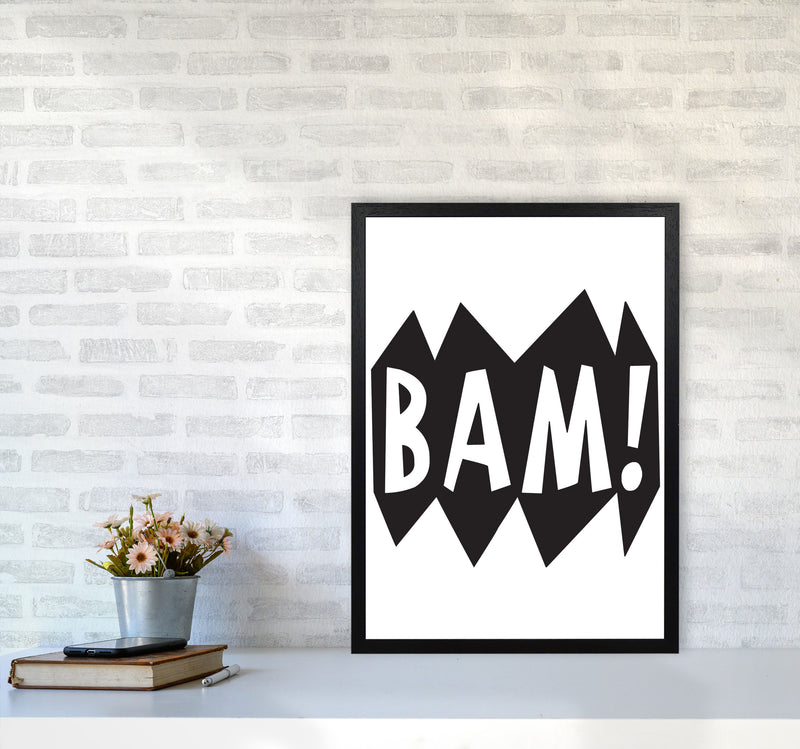 BAM! Black Framed Nursey Wall Art Print A2 White Frame