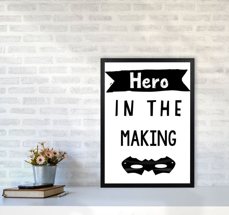 Hero In The Making Framed Nursey Wall Art Print A2 White Frame