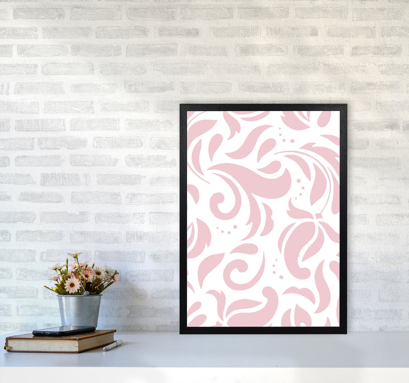 Pink Floral Pattern Modern Print A2 White Frame