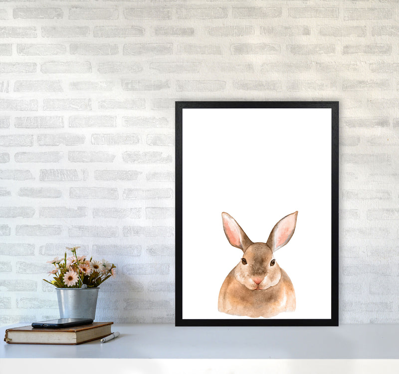 Forest Friends, Cute Bunny Modern Print Animal Art Print A2 White Frame