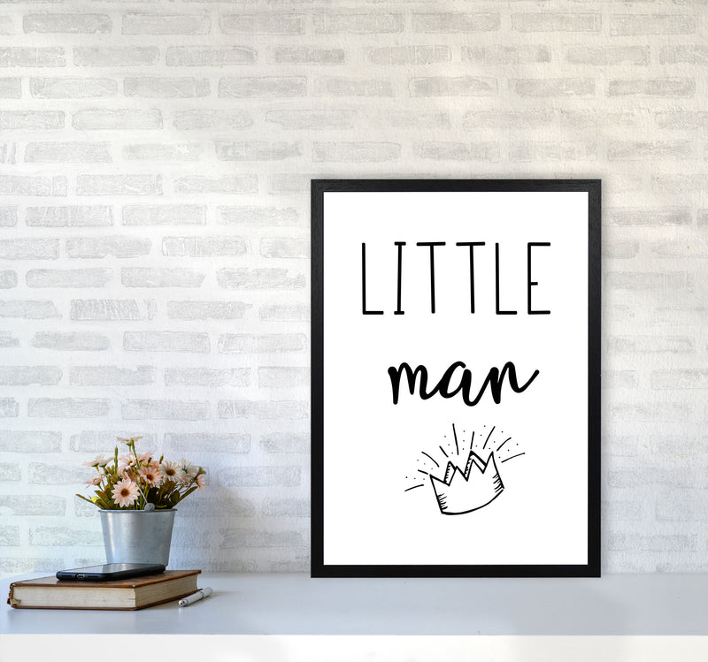 Little Man Crown Framed Nursey Wall Art Print A2 White Frame