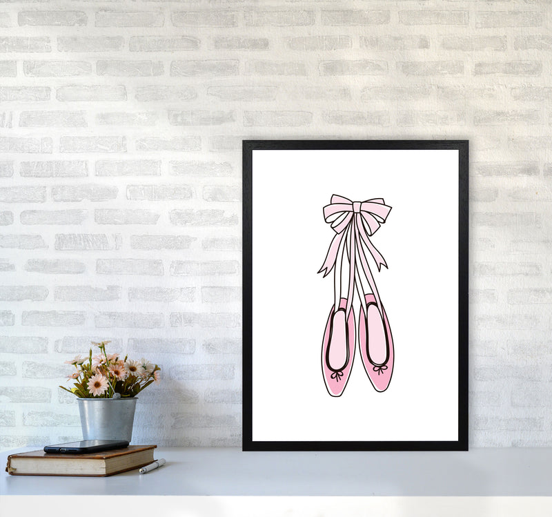 Ballerina Shoes Framed Nursey Wall Art Print A2 White Frame