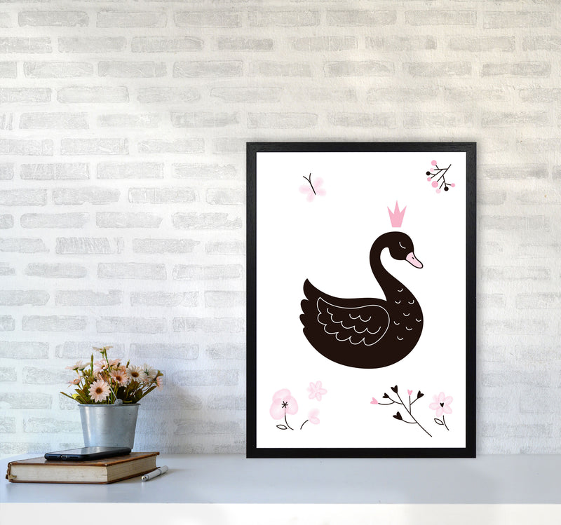 Black Swan Modern Print Animal Art Print A2 White Frame