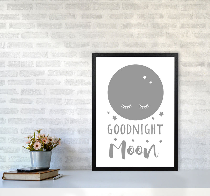 Goodnight Moon Grey Framed Nursey Wall Art Print A2 White Frame