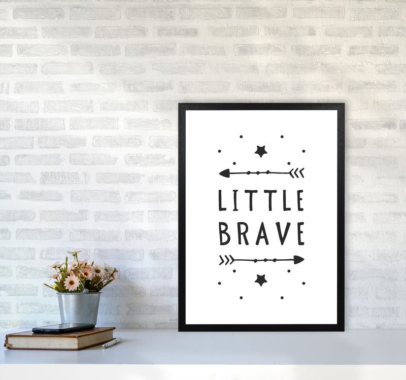 Little Brave Black Framed Typography Wall Art Print A2 White Frame