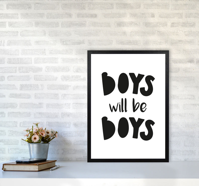 Boys Will Be Boys Framed Nursey Wall Art Print A2 White Frame
