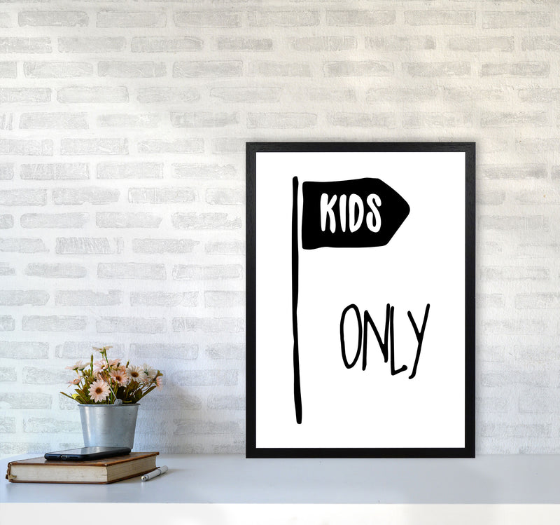 Kids Only Black Framed Nursey Wall Art Print A2 White Frame