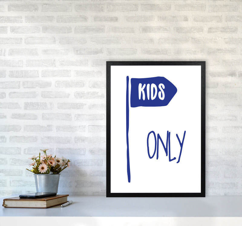 Kids Only Navy Framed Nursey Wall Art Print A2 White Frame