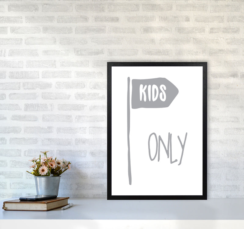 Kids Only Grey Framed Nursey Wall Art Print A2 White Frame