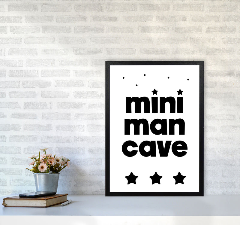 Mini Man Cave Black Framed Nursey Wall Art Print A2 White Frame