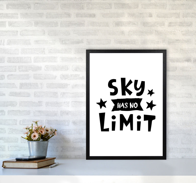 Sky Has No Limit Framed Nursey Wall Art Print A2 White Frame