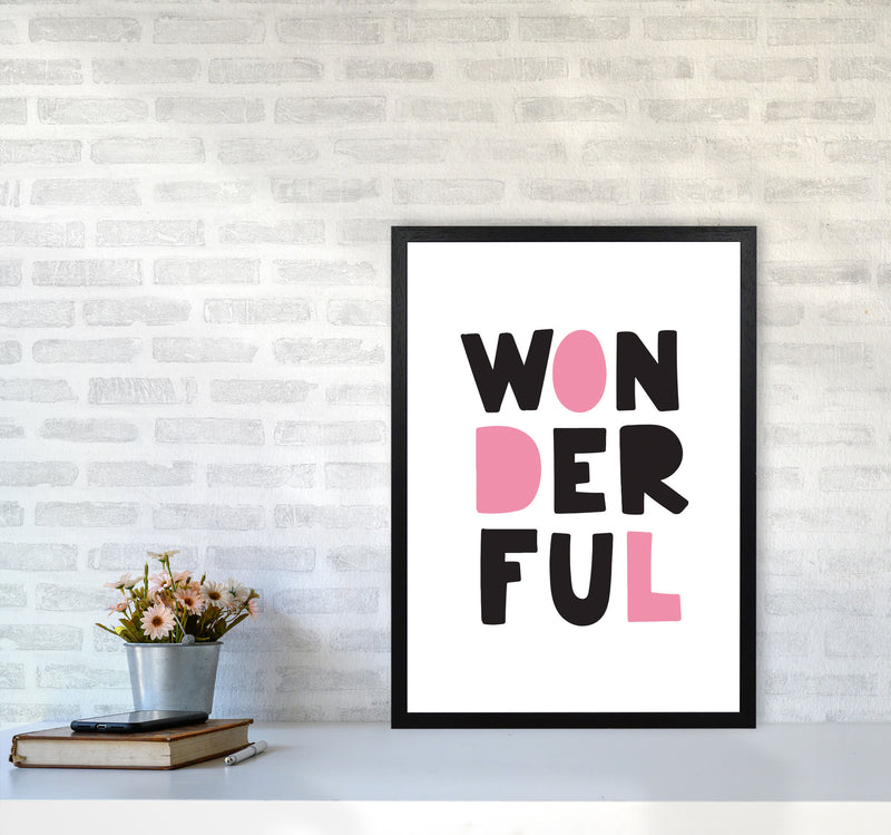Wonderful Black And Pink Framed Nursey Wall Art Print A2 White Frame