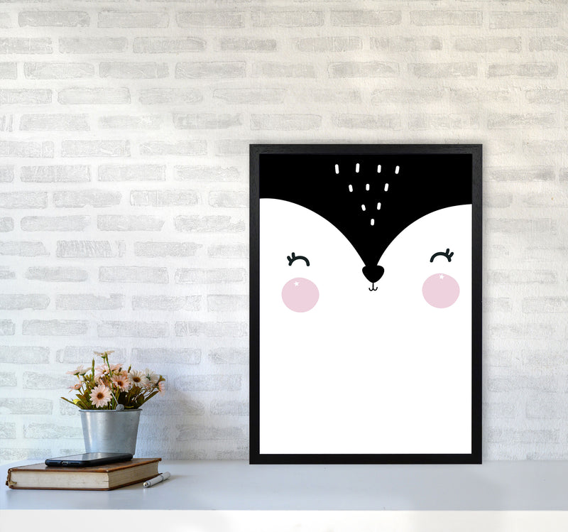 Penguin Face Scandi Modern Print A2 White Frame