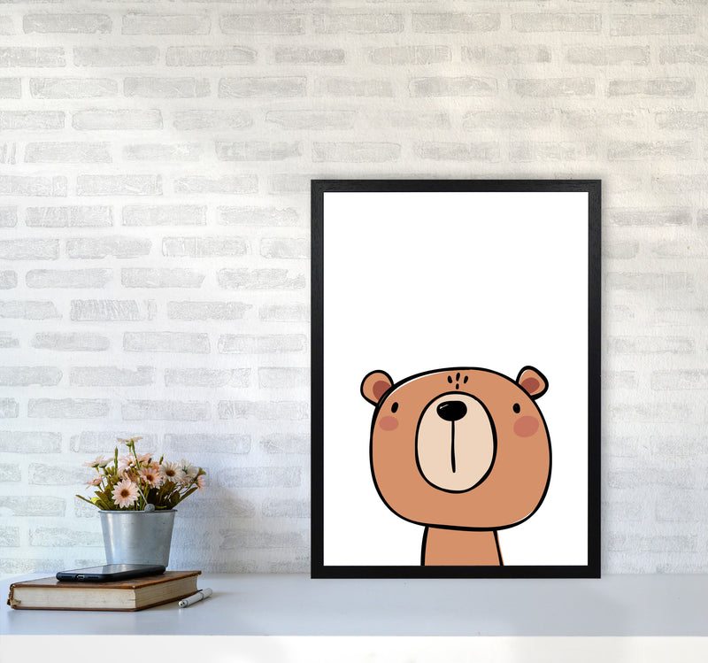 Brown Bear Modern Print Animal Art Print A2 White Frame