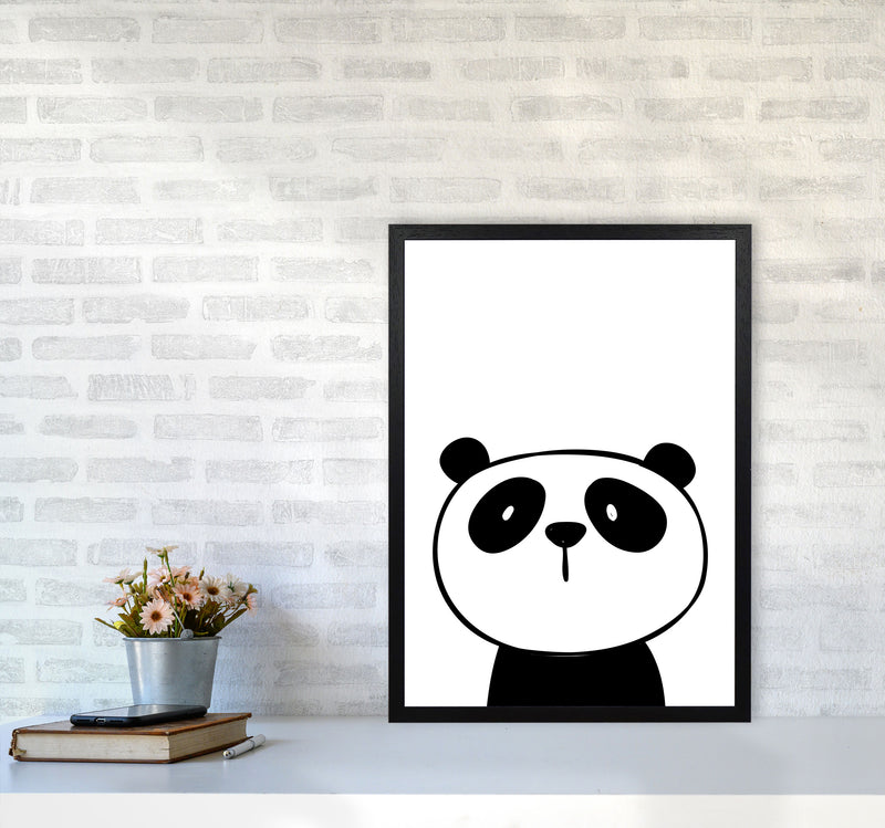 Scandi Panda Framed Nursey Wall Art Print A2 White Frame