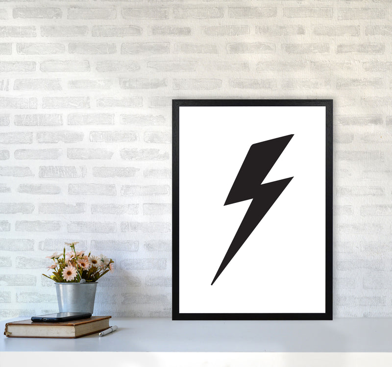Lightning Bolt Framed Nursey Wall Art Print A2 White Frame