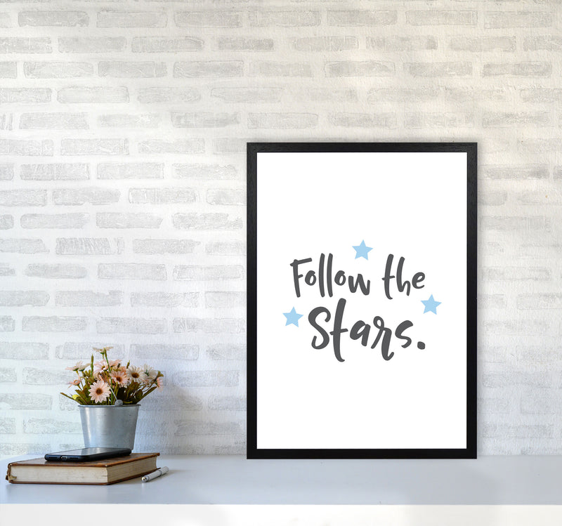 Follow The Stars Framed Typography Wall Art Print A2 White Frame