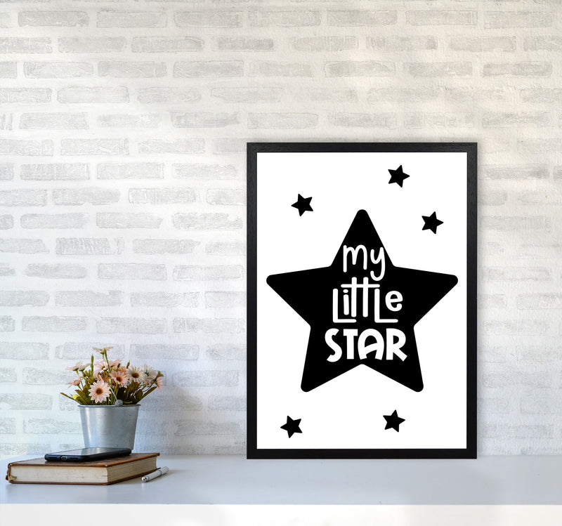 My Little Star Black Framed Nursey Wall Art Print A2 White Frame