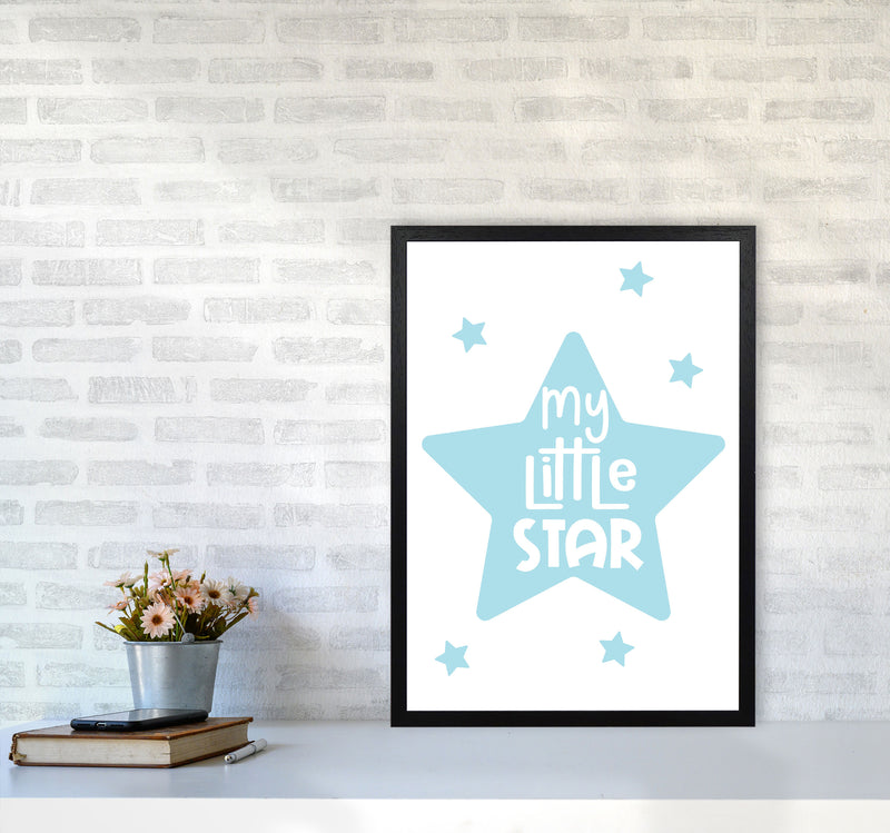 My Little Star Blue Framed Nursey Wall Art Print A2 White Frame