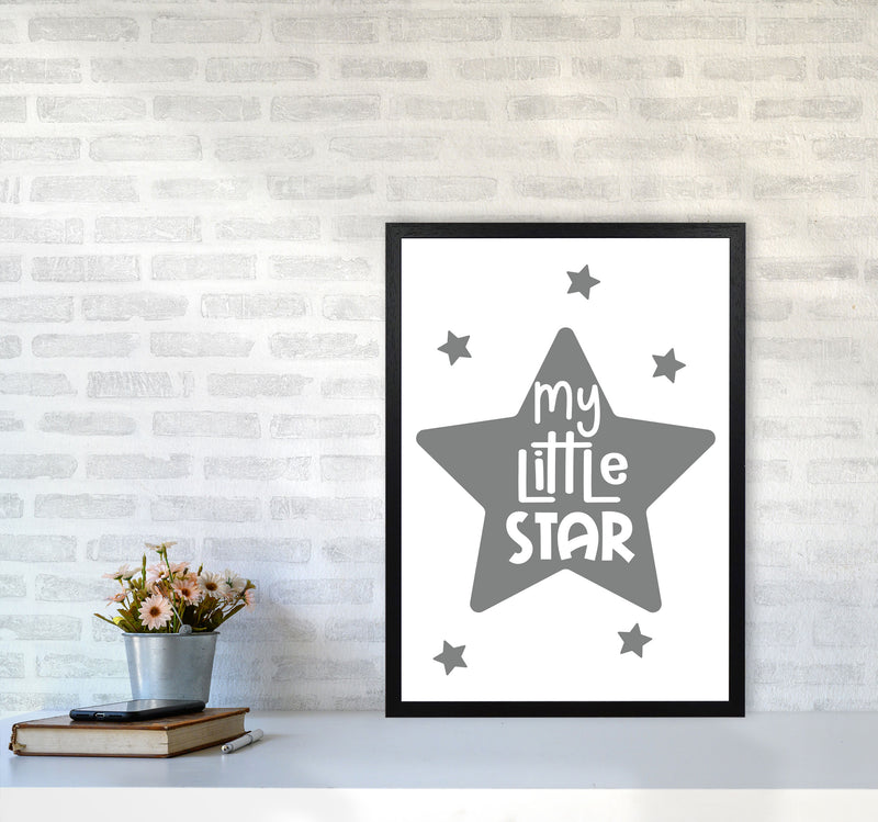 My Little Star Grey Framed Nursey Wall Art Print A2 White Frame