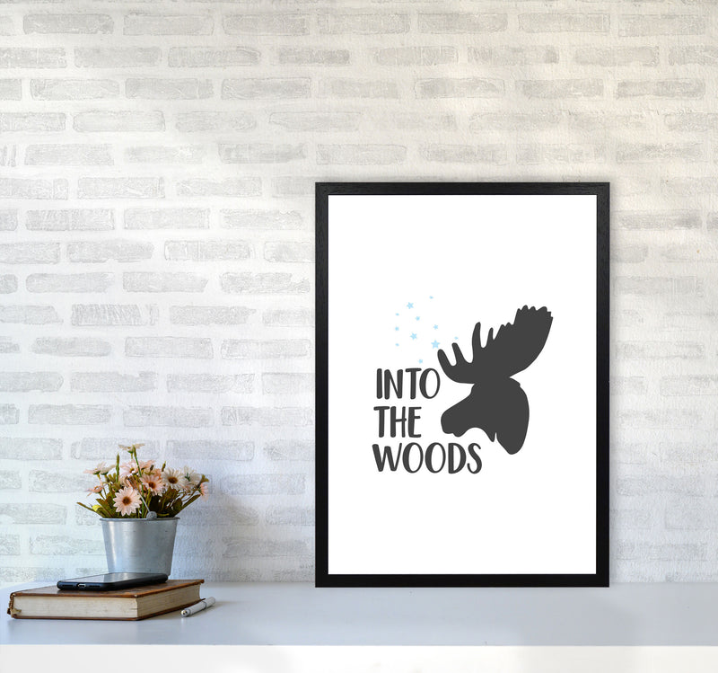 Into The Woods Framed Typography Wall Art Print A2 White Frame