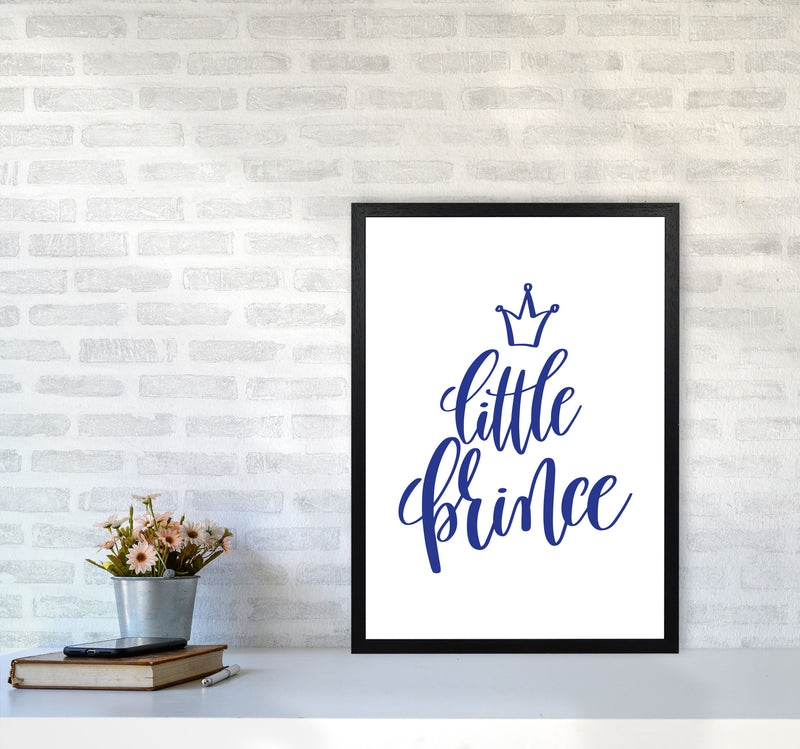 Little Prince Navy Framed Nursey Wall Art Print A2 White Frame