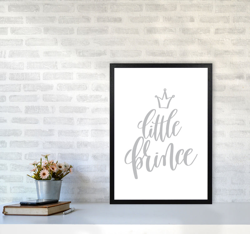 Little Prince Grey Framed Nursey Wall Art Print A2 White Frame