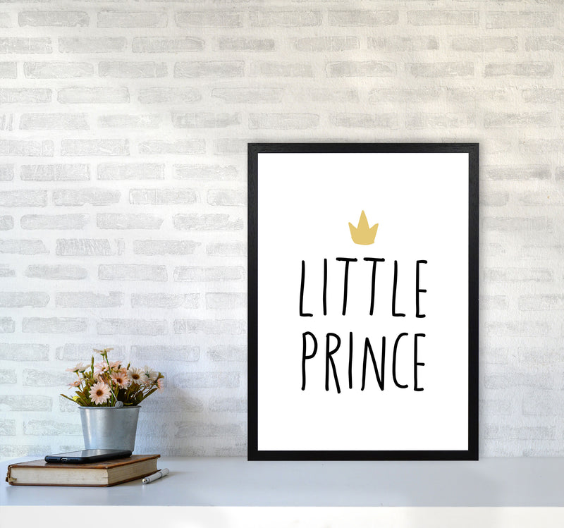 Little Prince Black And Gold Framed Nursey Wall Art Print A2 White Frame