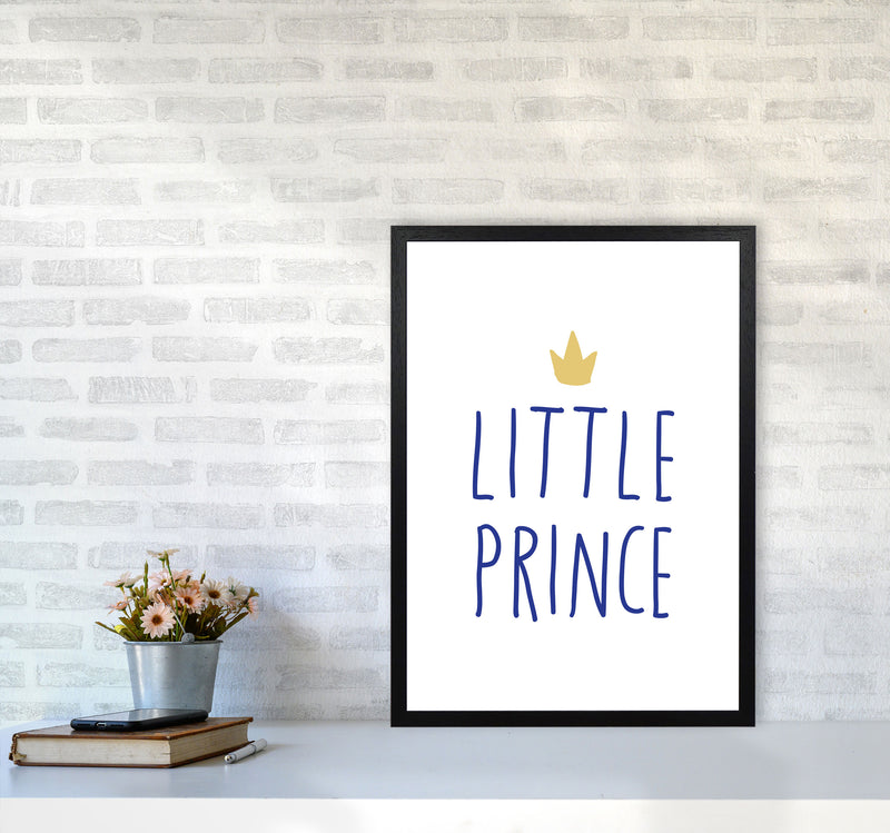 Little Prince Navy And Gold Framed Nursey Wall Art Print A2 White Frame