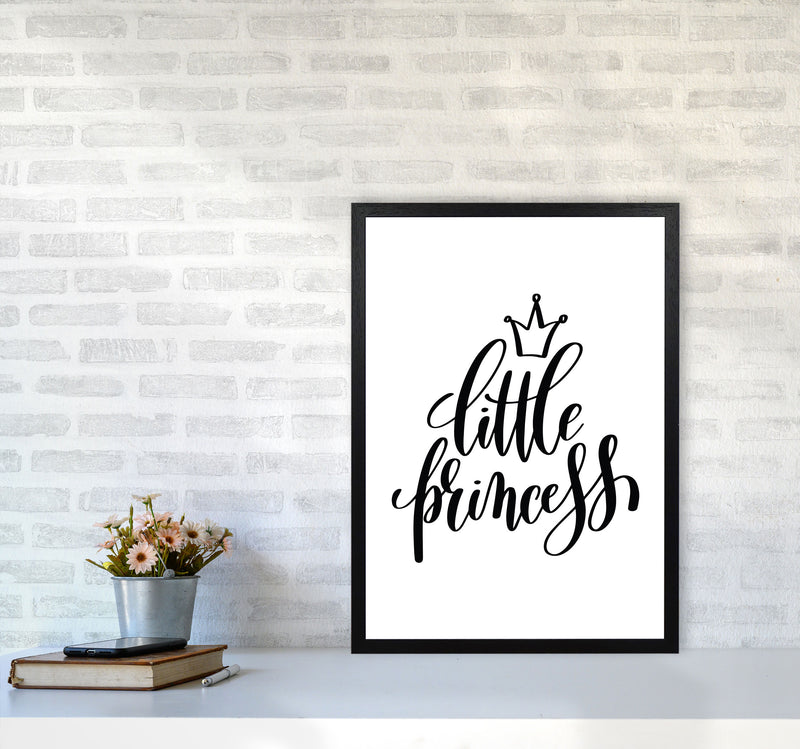Little Princess Black Framed Nursey Wall Art Print A2 White Frame