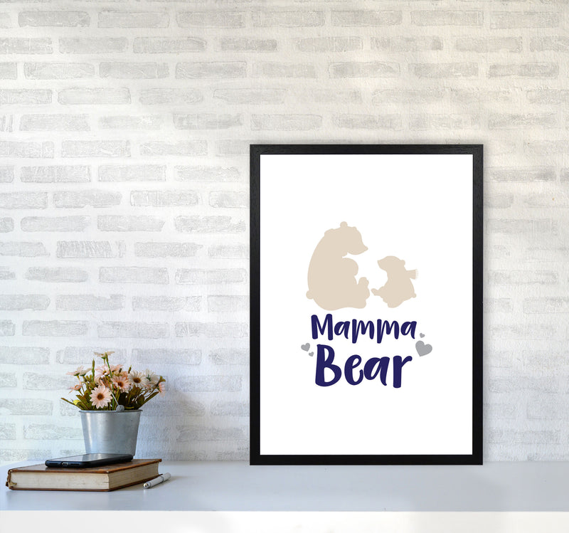 Mama Bear Framed Nursey Wall Art Print A2 White Frame