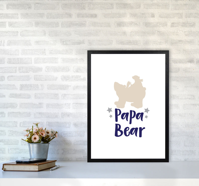 Papa Bear Framed Nursey Wall Art Print A2 White Frame