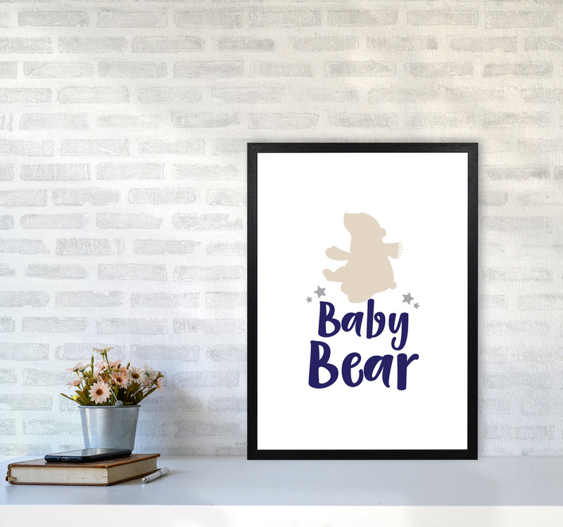 Baby Bear Framed Nursey Wall Art Print A2 White Frame