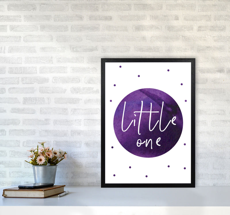 Little One Purple Watercolour Modern Print A2 White Frame