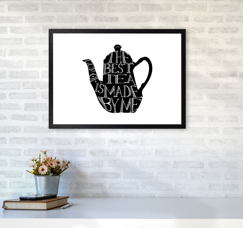 The Best Tea Modern Print, Framed Kitchen Wall Art A2 White Frame