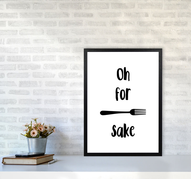 Forks Sake Framed Typography Wall Art Print A2 White Frame