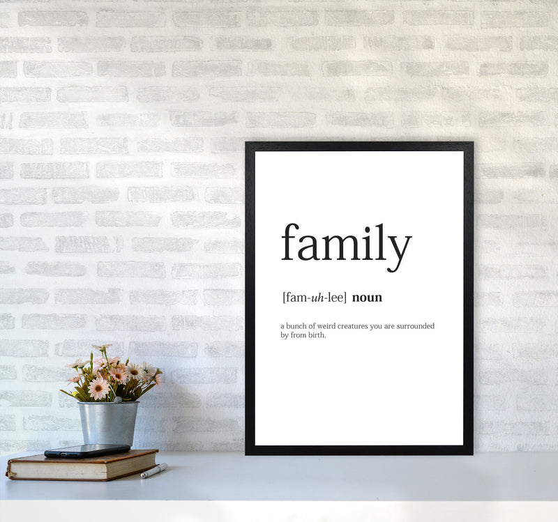 Family Framed Typography Wall Art Print A2 White Frame