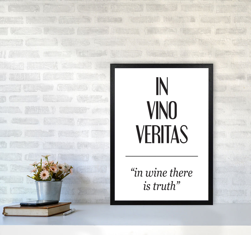In Vino Veritas Framed Typography Wall Art Print A2 White Frame