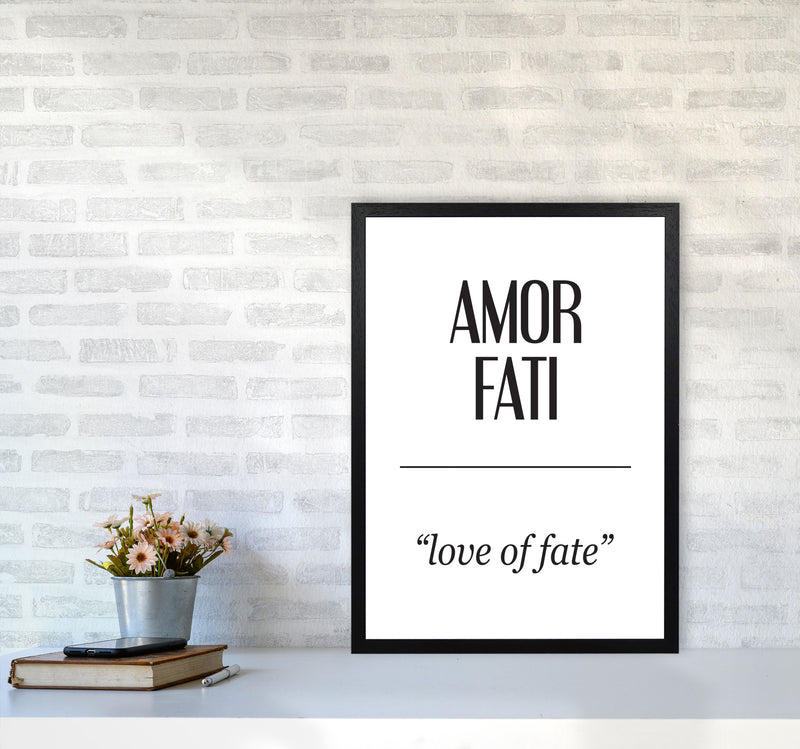 Amor Fati Framed Typography Wall Art Print A2 White Frame