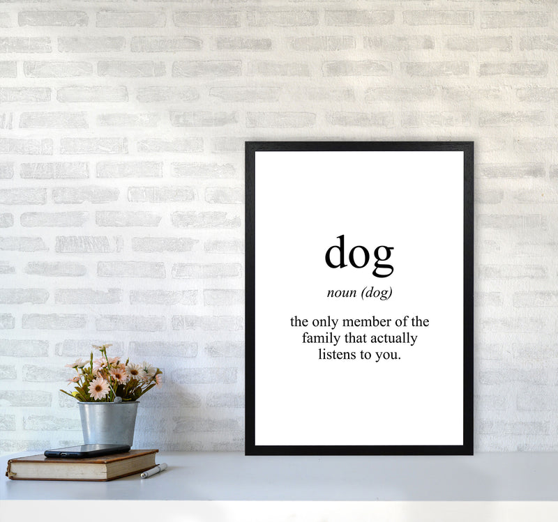 Dog Framed Typography Wall Art Print A2 White Frame
