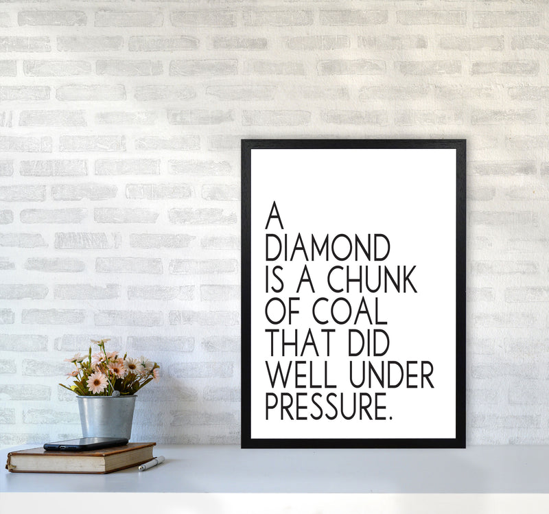 A Diamond Under Pressure Framed Typography Quote Wall Art Print A2 White Frame