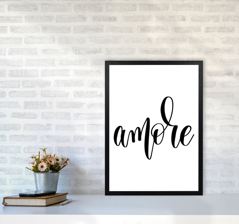 Amore Framed Typography Wall Art Print A2 White Frame