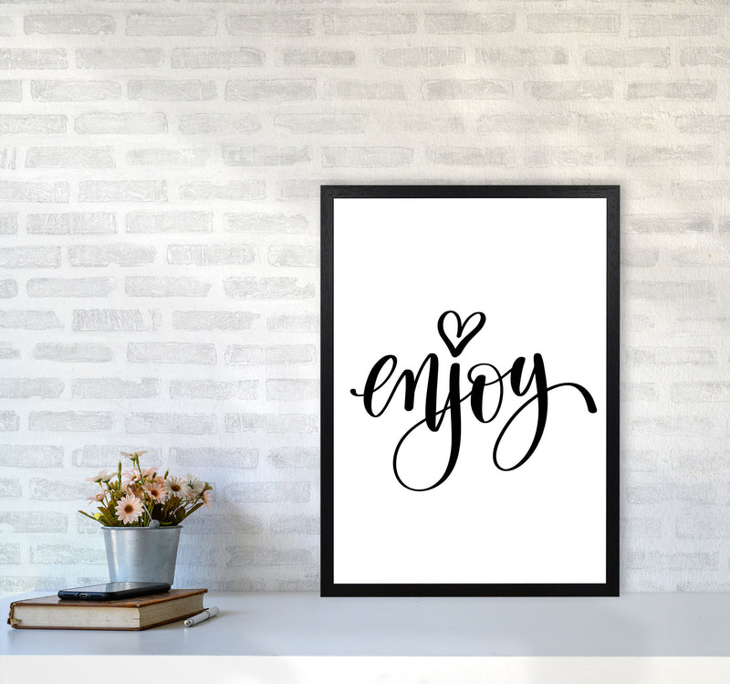 Enjoy Framed Typography Wall Art Print A2 White Frame