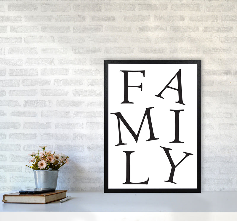 Family Framed Typography Wall Art Print A2 White Frame