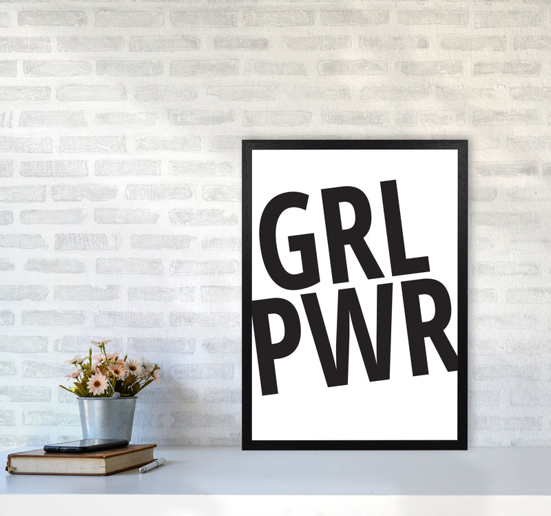 Girl Power Framed Typography Wall Art Print A2 White Frame