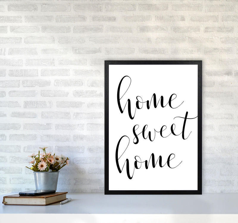 Home Sweet Home Framed Typography Wall Art Print A2 White Frame