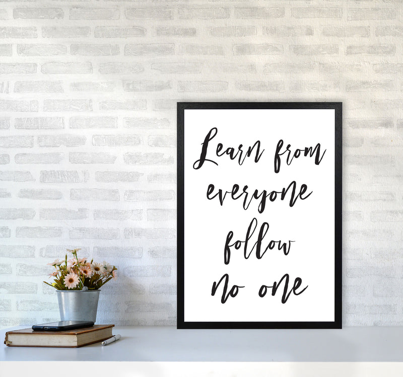 Learn From Everyone Framed Typography Wall Art Print A2 White Frame