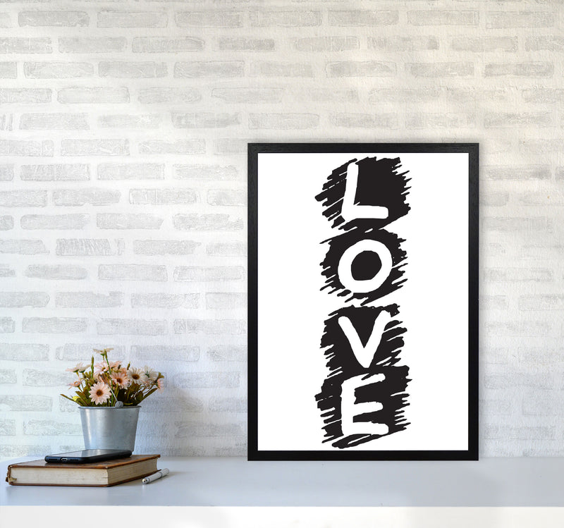 Love Framed Typography Wall Art Print A2 White Frame